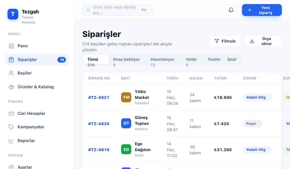 Siparişler