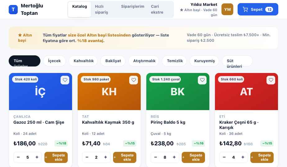 Bayi portalı — katalog ve bayiye özel fiyat