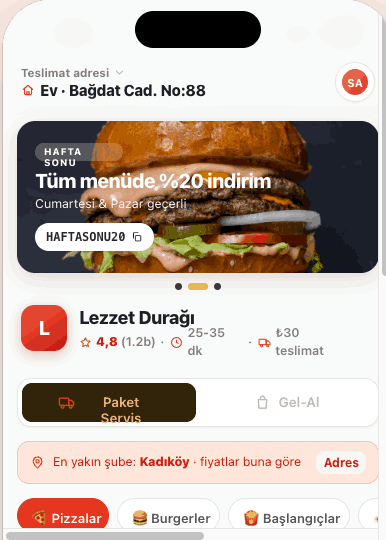 Paymenu customer app — menu screen